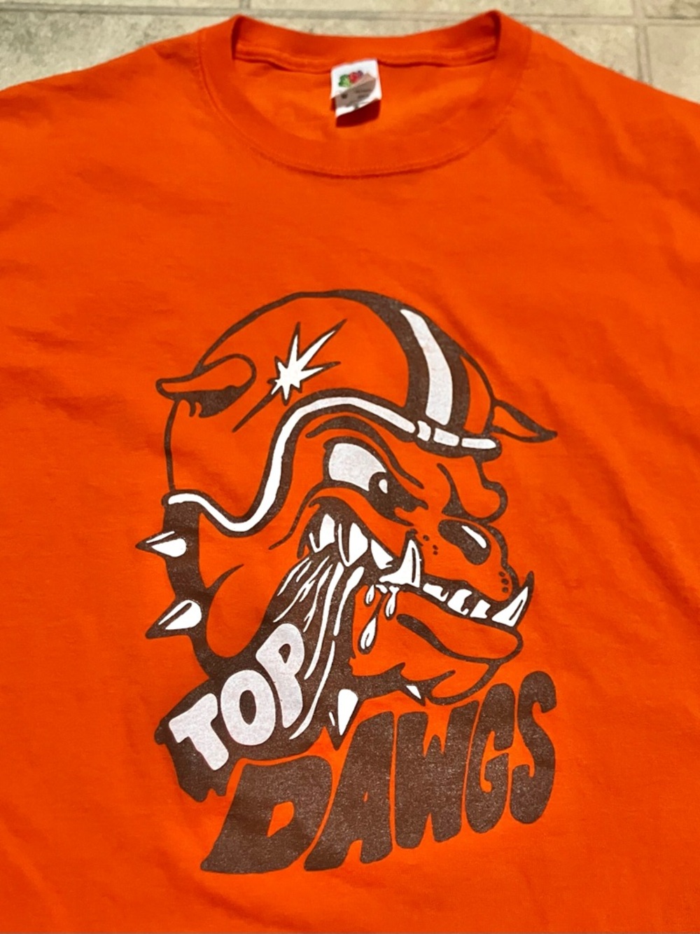 Cleveland Browns Dawg Pound Top Dawgs Tshirt Orange Sz S-M Dawg Pound Vintage